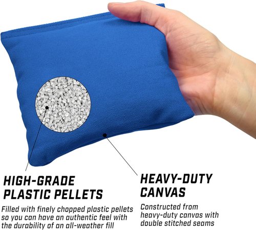 GoSports Cornhole Bean Bags Set of 8 - All Weather Durable Design - American Stars and Stripes or Red and Blue