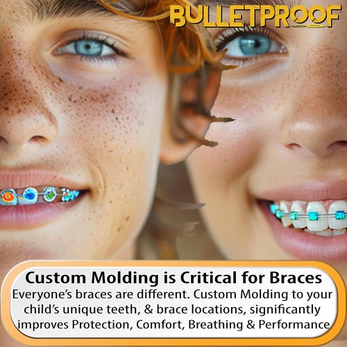 Bulletproof Braces Mouthguard - Ultra-Thin & Durable Sports Mouth Guard for Braces | Adult, Youth & Kids