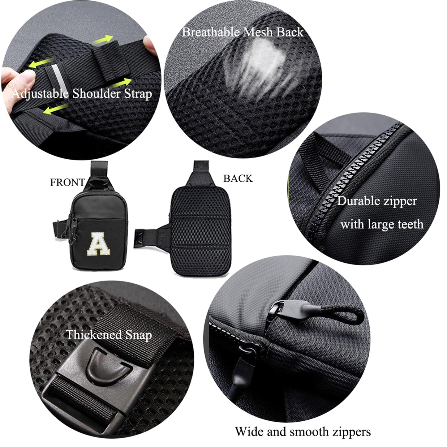 Vpoofree Mini Sling Bag for Men Crossbody,Small Chest Bag Casual Trendy Waterproof Lightweight Phone Crossover Daypack (Small sling bag-H)