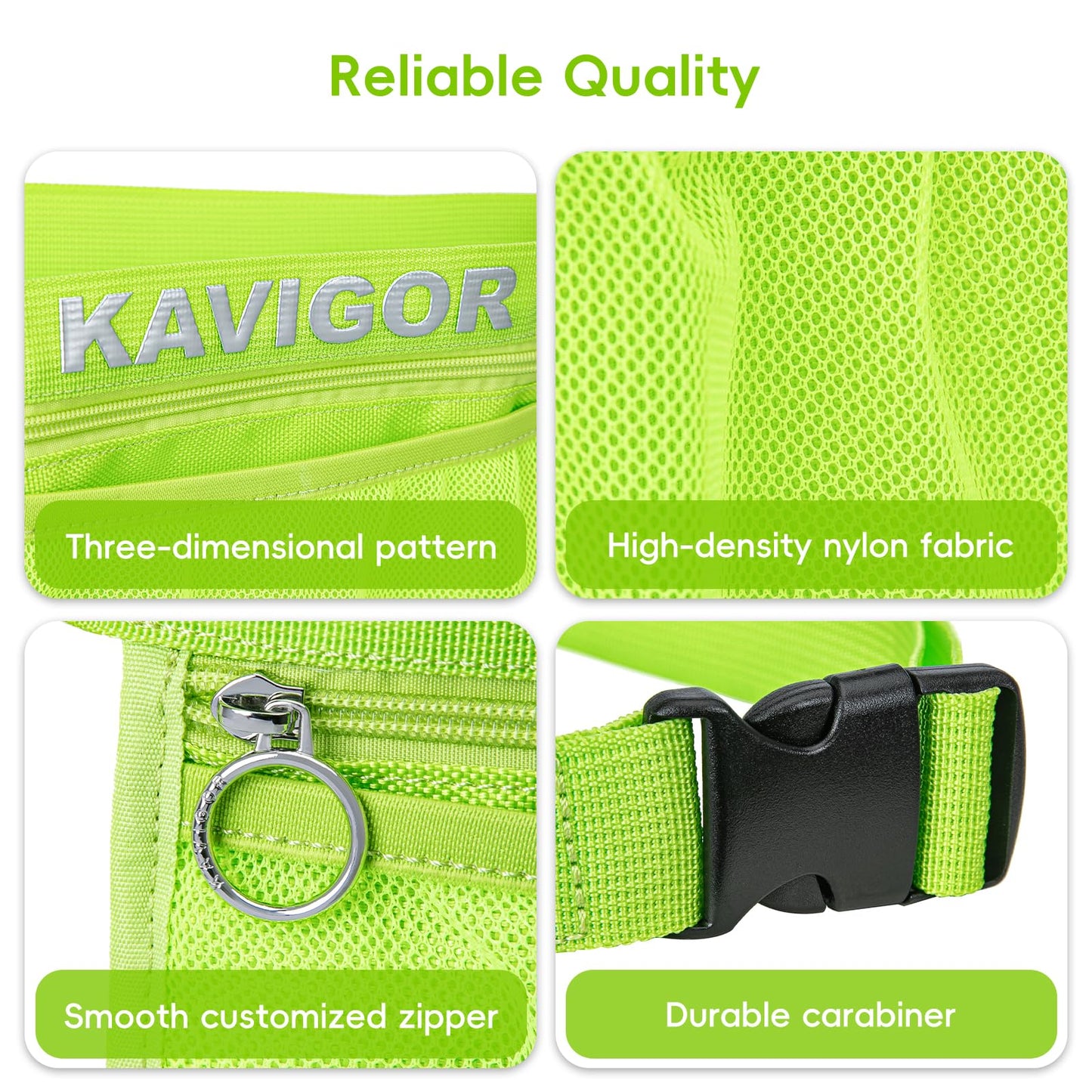 KAVIGOR Tennis & Pickleball Ball Holder Waist Pouch Holds 8-10 Balls, Multi-Functional Sports Belt Bag with Zipper Pocket and Carabiner