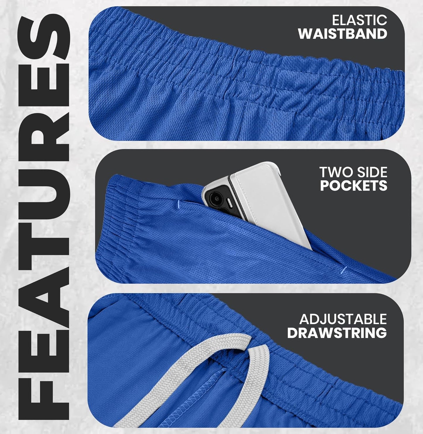 NY Threads Men's Athletic Shorts - Quick Dry, Lightweight, Loose-Fit Running Gym Shorts with Pockets