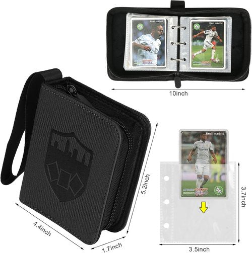 GERMUN Mini Card Binder - Premium 80 Pocket Trading Card Album Folder | Double-Sided Black Design