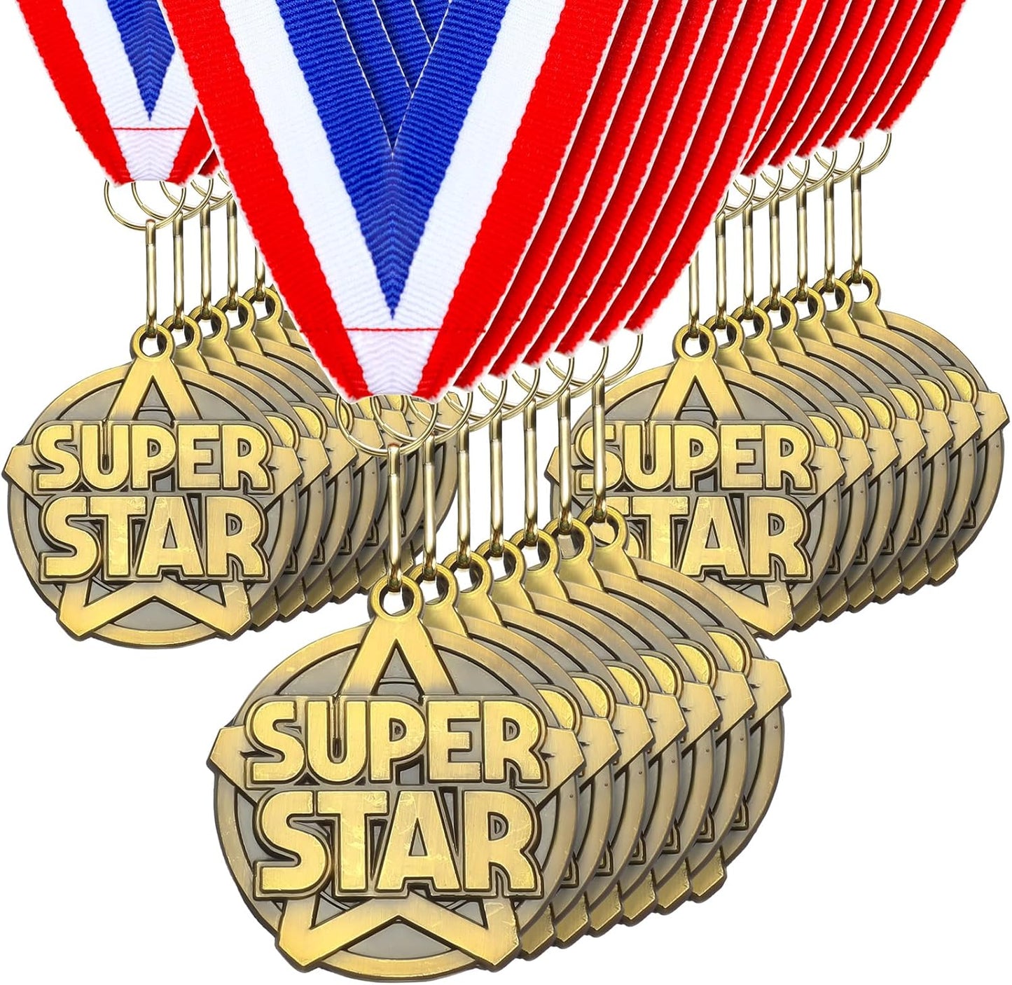 Quelay 30 Pcs Gold Award Medals - 2'' Winner Medals with Neck Ribbons for Competitions & Graduation