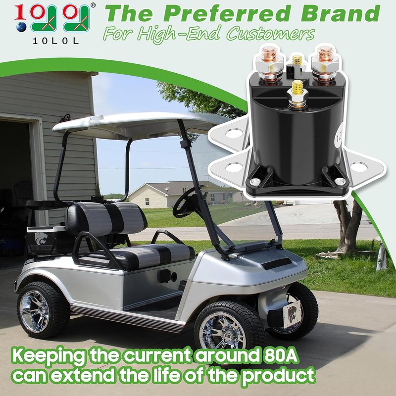 10L0L Golf Cart 12V Solenoid for Club Car DS & Precedent Gas 1984-up - 4 Terminal Golf Cart Starter Solenoid 1013609,1012275,1117