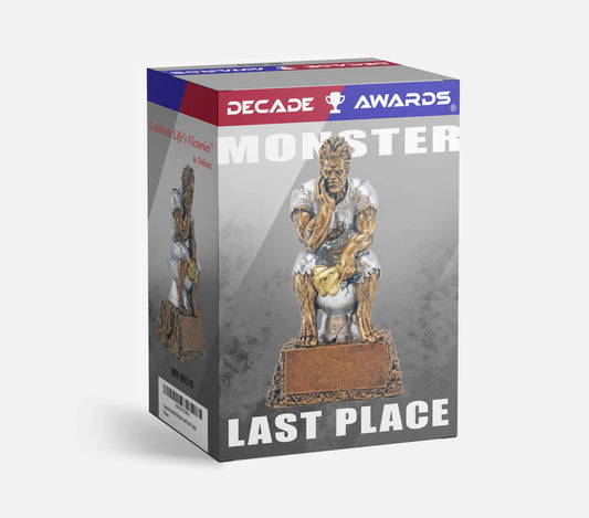 Decade Awards Monster Toilet Bowl Trophy, 6.5 Inch Tall - Monster Loser Award - Last Place Beast Trophy - Engraved Plate on Request