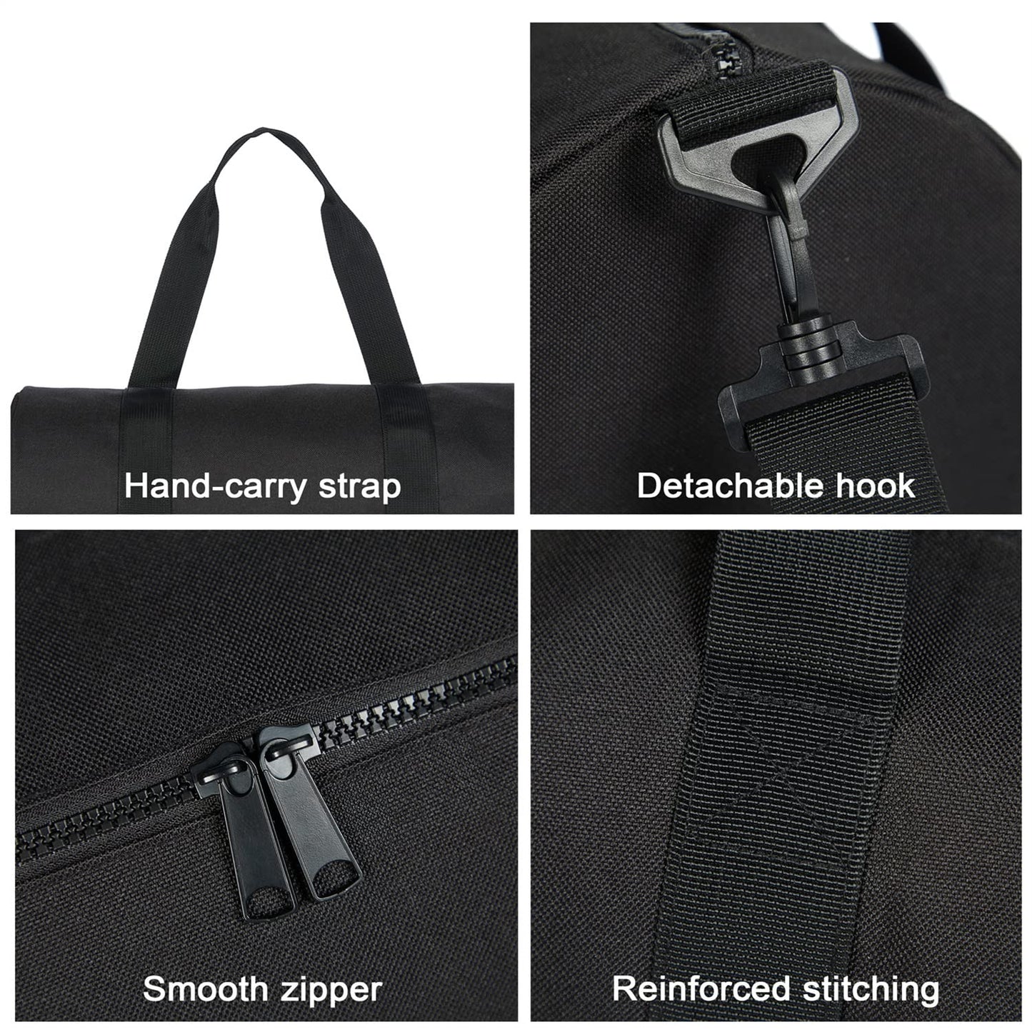KDWAVE Small Gym Bag Duffel Bag for Women Men Fitness Sports Bag Workout Adjustable Detachable Shoulder Strap Lightweight Carry on Travel Duffle Bag (Black, 15" / Mini / 12L)