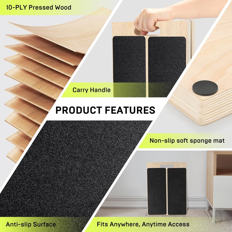 RSHEXJI Slant Board for Physical Therapy, 5 Angle Adjustable Calf Stretcher, Anti-Slip 300LBS Wobble Board for Standing Desk & Core Strength