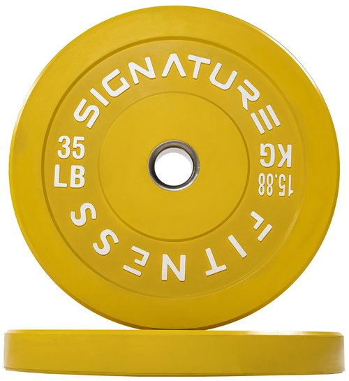 Fitvids 2" Olympic Bumper Plate Weight Plates with Steel Hub – 35LB – 35 lbs – Colored