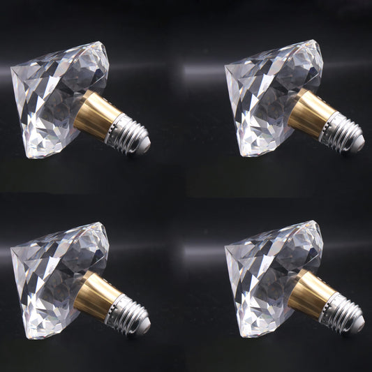 VIZBMYR Crystal Decorative LED Light Bulbs 5 Watt(Equivalent 40w),Fancy Unique Pretty Light Bulb E26 Base, Three Color Lightbulbs for Staircase,Bars, Ambience (FP-07A-100, 4PCS)
