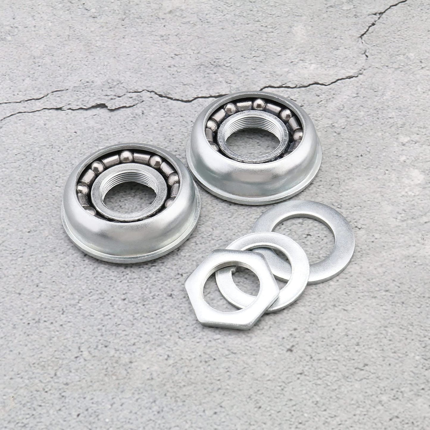 Micro Traders 2 Sets Bottom Bracket Cups Replacement Pressfit Cups 5/16" Caged Bearings Bottom Bracket Screwed Races Accessories for Beach Cruiser Lowrider