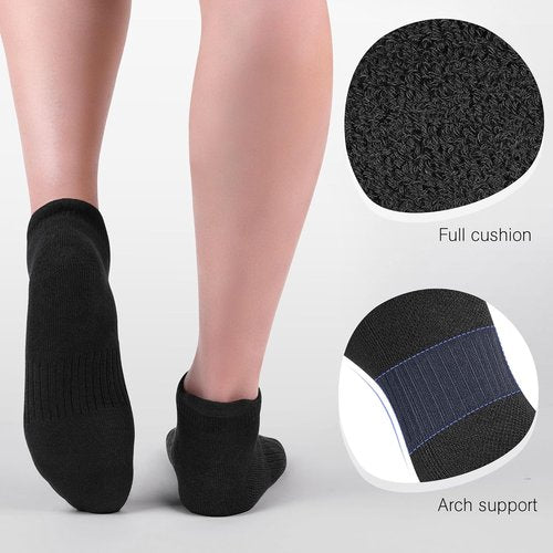Felicigeely Ankle Running Socks - Breathable Cushioned Low Cut Sports Socks for Men & Women | 6 Pairs