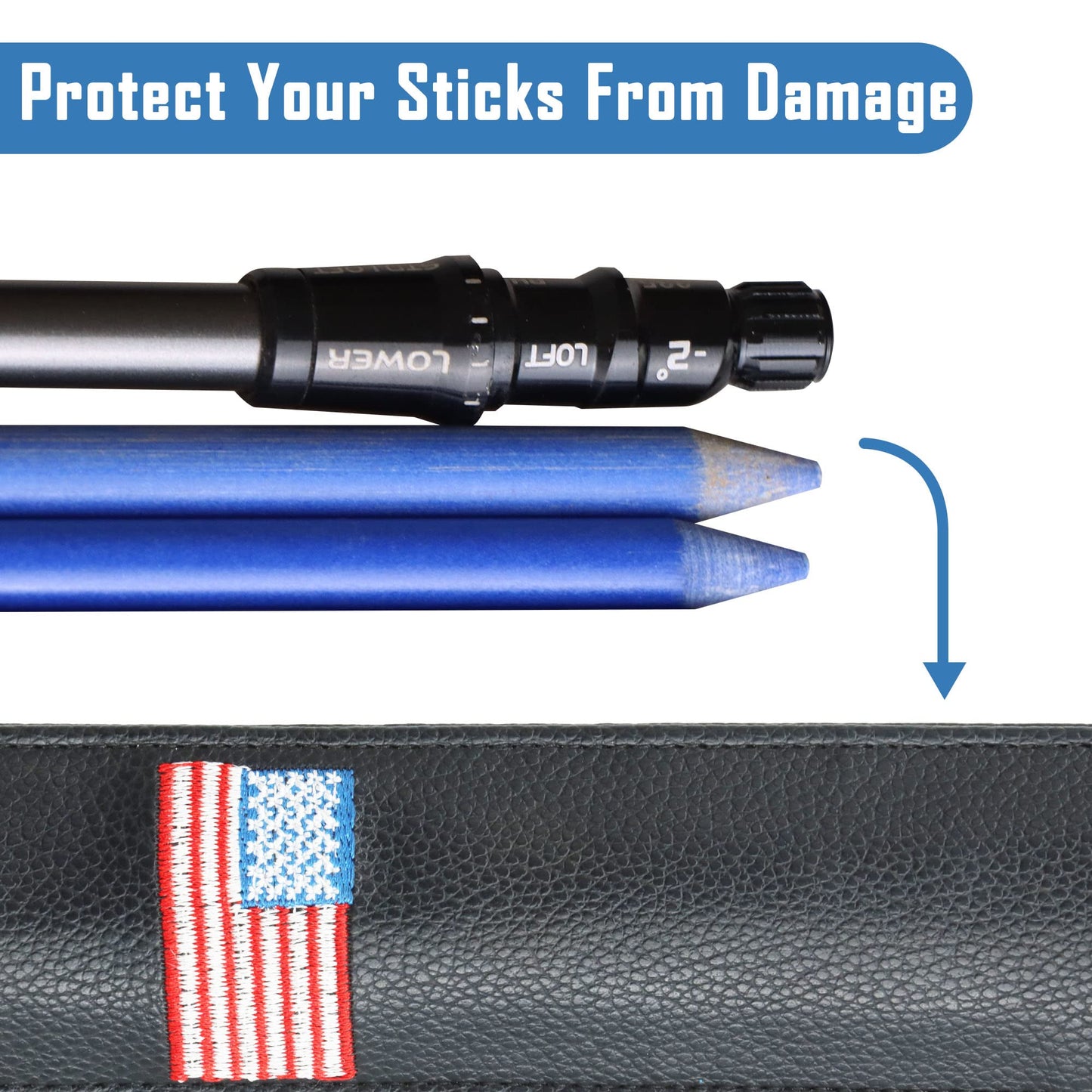 Golf Alignment Stick Cover Case Holder Hold at Least 3 Sticks