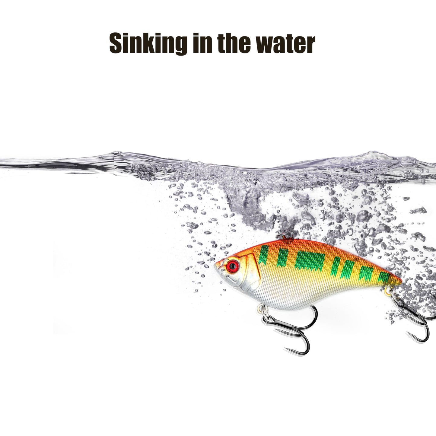 EXAURAFELIS Lipless Crankbait Fishing Lures Fishing Gear Vibration Lures VIB Lure with Treble Hook Swimbait FishingBait Sinking Lure for Bass Trout Walleye Redfish