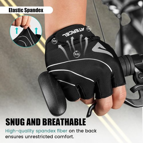 ATERCEL Cycling Gloves - Padded SBR for Comfort | Breathable & Elastic Fit for Men & Women