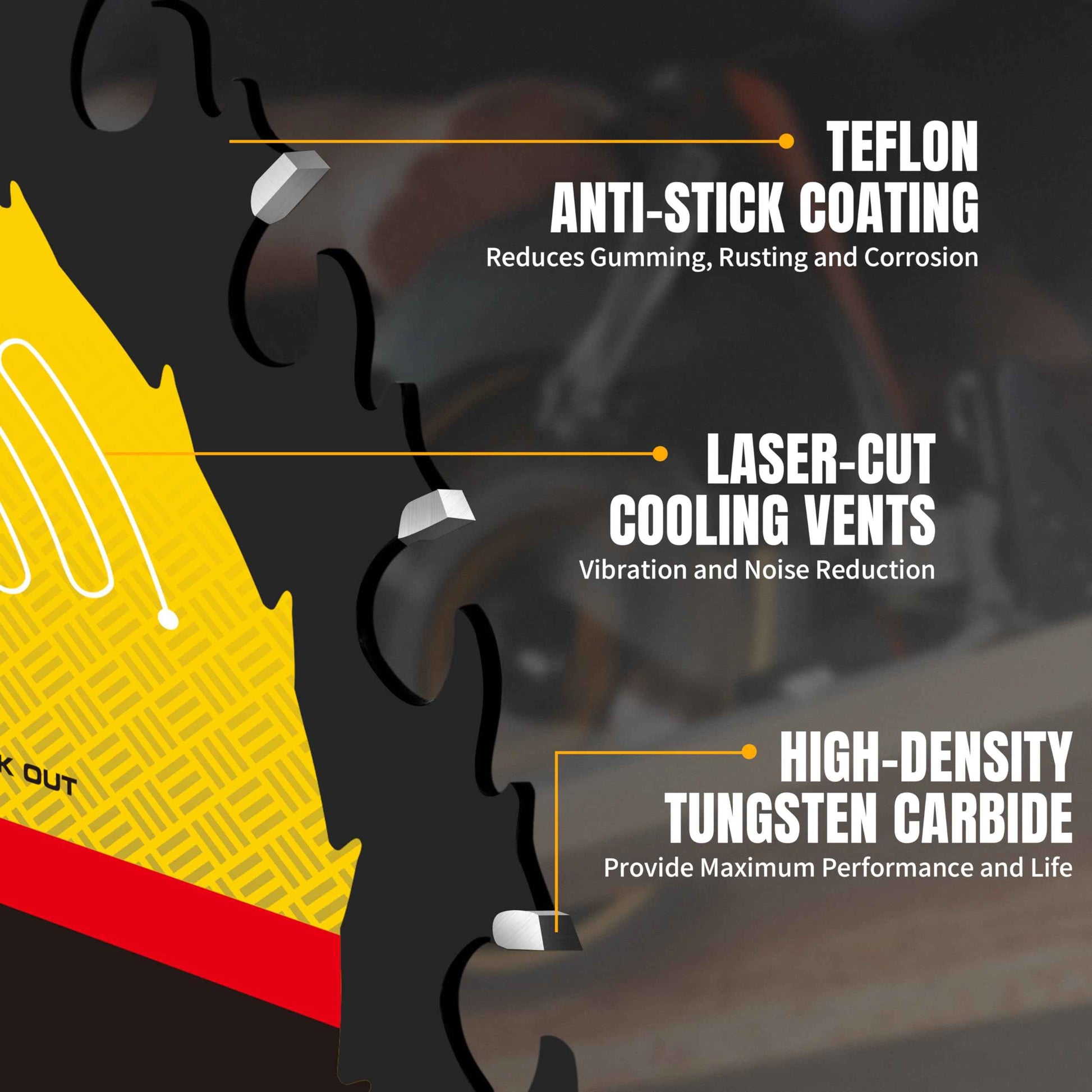 7 1/4“ Circular Saw Blade, 24T&40T&60T ATB Circular Saw Blade Fine Finish, 5/8" Arbor, TCT, Anti-Vibration, Teflon Anti-Stick, Miter Saws Blades for Wood, MDF, OSB, Laminated, Plywood (3Pack)