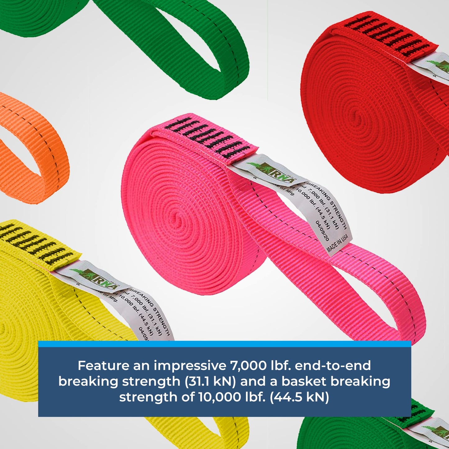 RNA Rock-N-Arbor Nylon Loop Runners - Ultra-Strong 7000 lbf Slings, 1-Inch Tubular Webbing Arborist Equipment, Professional Rigging Gear