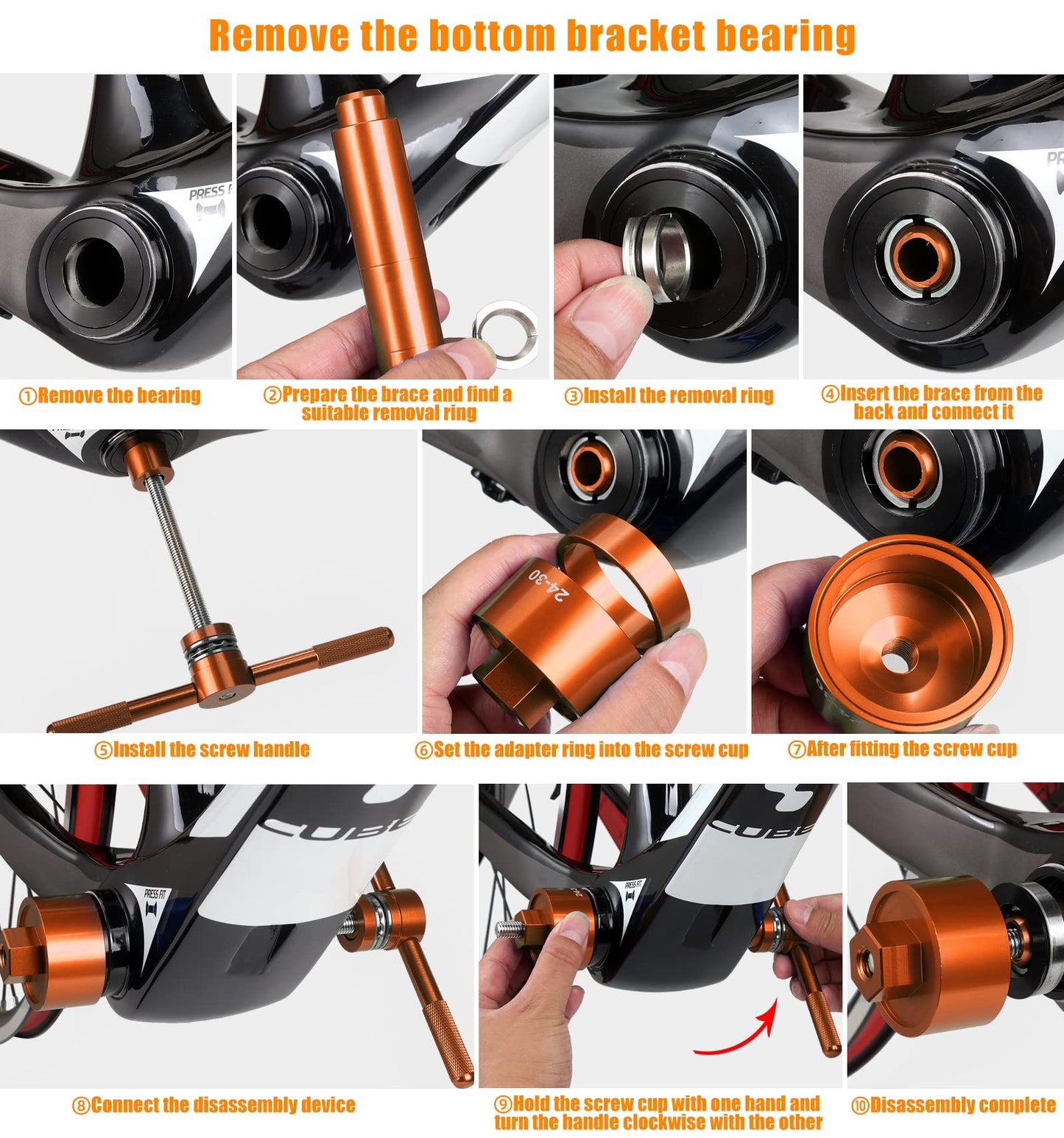 OugeWood Bicycle Bottom Bracket Install and Removal Tool Kit, Bearing Press Tool,Bike Bottom Bracket Remover,Suitable for BB86/BB30/BB91/BB92 and More