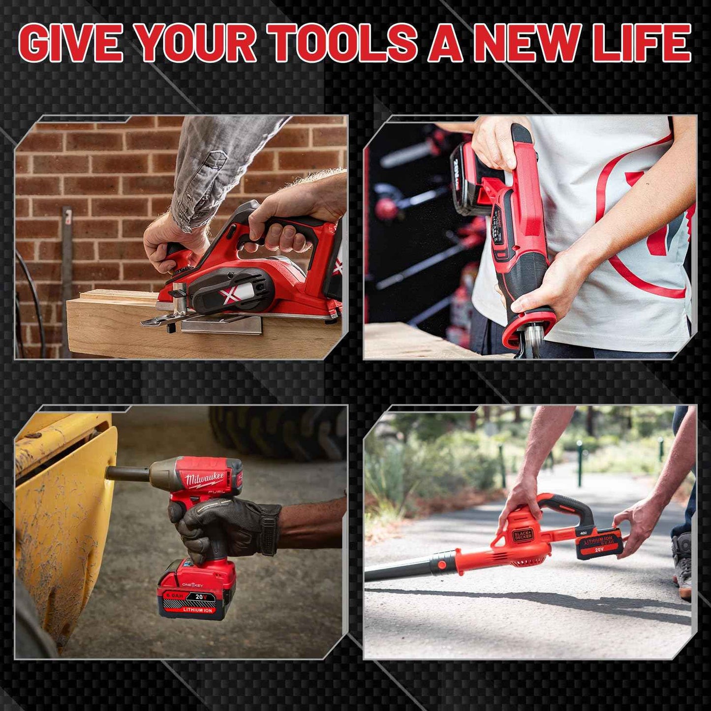 Ultraxxis Upgrade 2-Pack 6.0Ah Batteries Replacement for Craftsman 20V Battery Compatible with Craftsman CMCB205 CMCB204 CMCB206 CMCB202 CMCB201 20V Cordless Power Tools