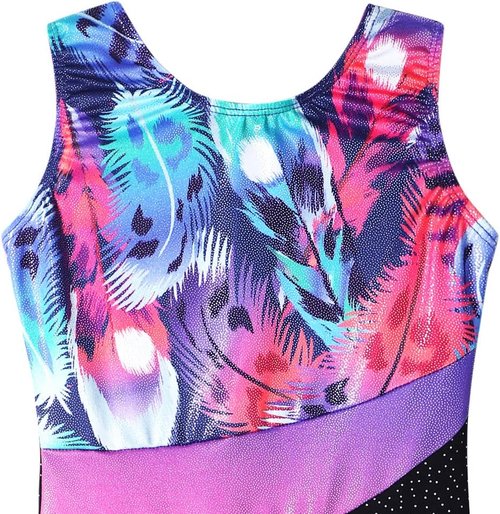 HOZIY Leotards for Girls - Sparkly Snowflake Biketard in Blue, Purple & Hot Pink | Perfect for Gymnastics