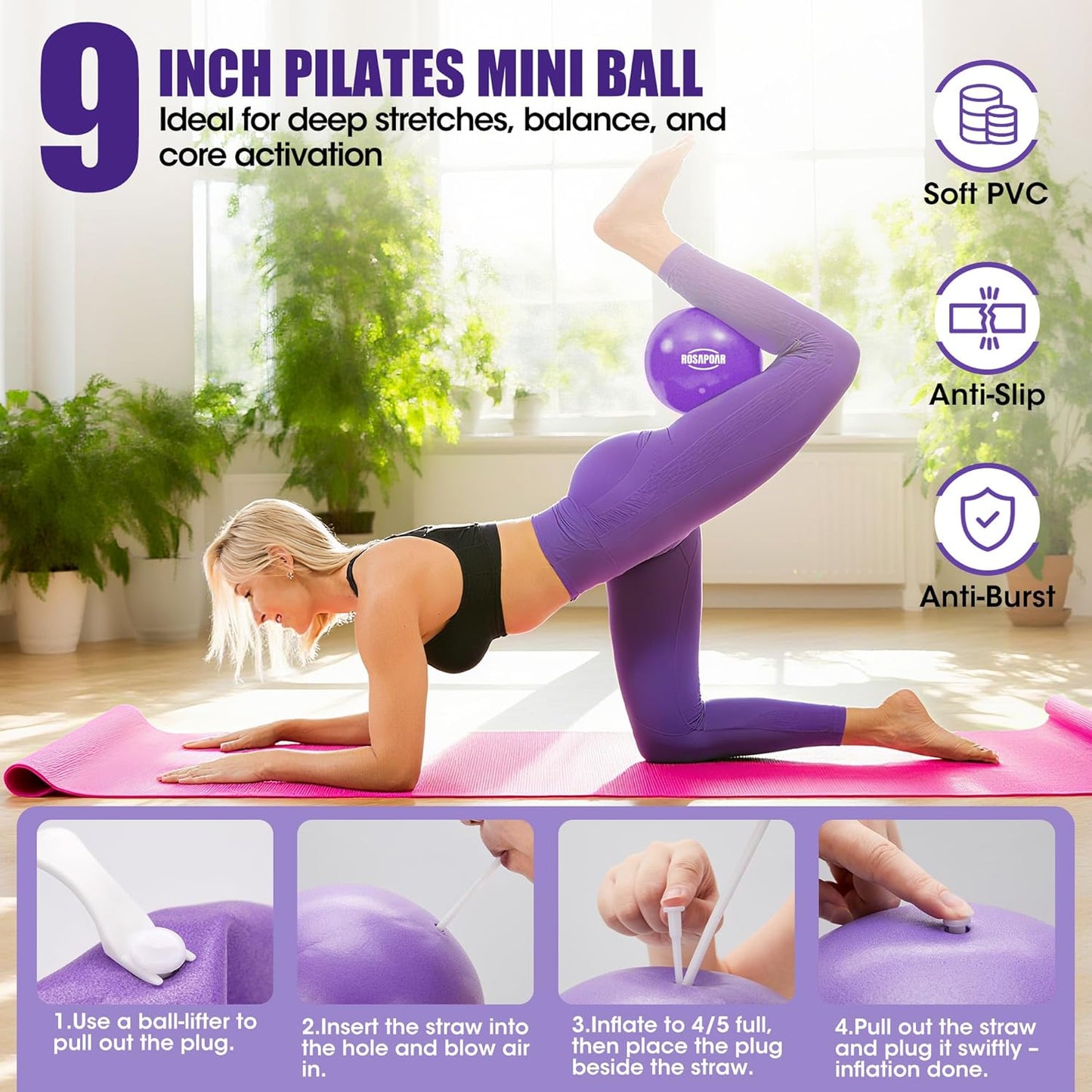 Skiennix Resistance Bands - 5-Piece Pilates Essentials Kit for Effective Home Workouts