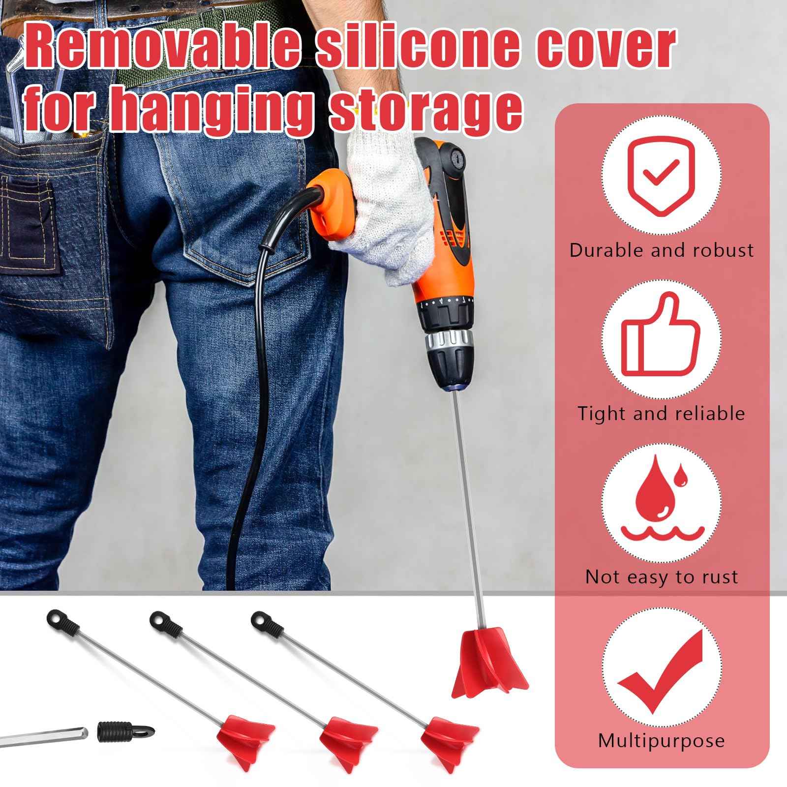 Loosh 6 Pcs 11 Inch Paint Stirrer for Drill, Paint Mixer Attachment, Helix Epoxy Mixer for Concrete Resin Silicone Stirrer Paddle Works with Most Drills