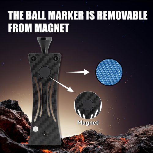 SANDIAN, Golf Divot Tool, Strong Super Light Carbon Fiber T800 Made Switchblade Foldable, Magnetic Ball Marker, Leather Holster, Easy to Carry in Pocket, for Professional and All Golfers