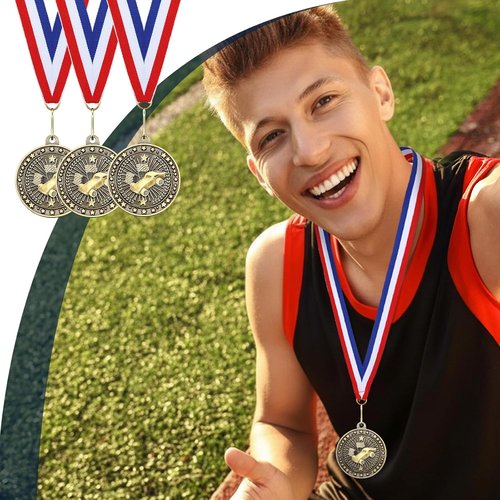Cunno 48 Pcs Scout Car Derby Awards - Gold Medals with Neck Ribbons for Team Sports & Achievements