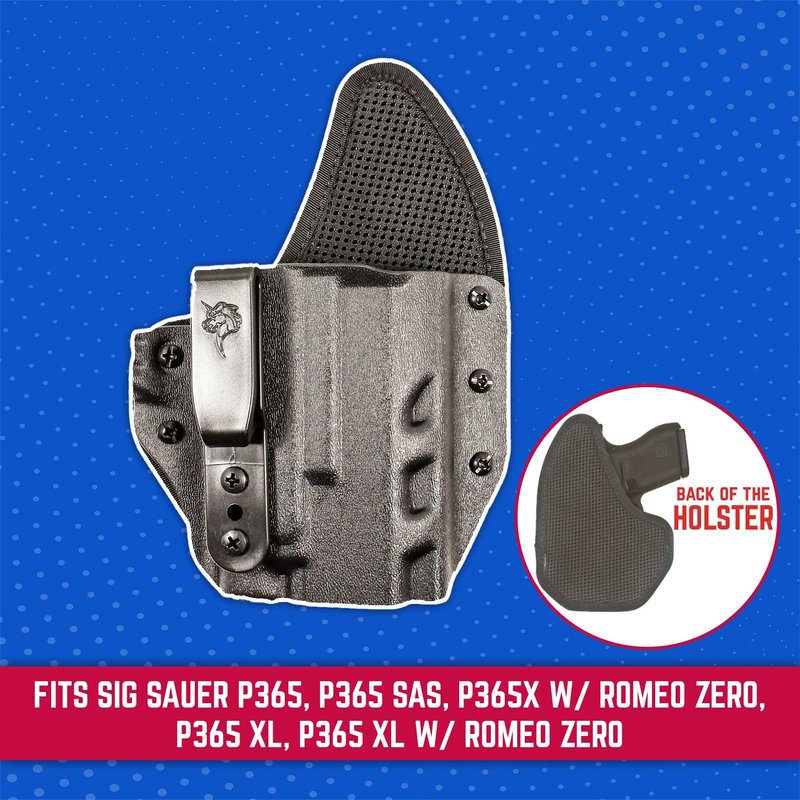 DeSantis Gunhide Uni-Tuk Inside Waistband Holster Fits Sig P365 P365 SAS and P365X with Romeo Zero Right Hand Black Kydex 206KA8JZ0
