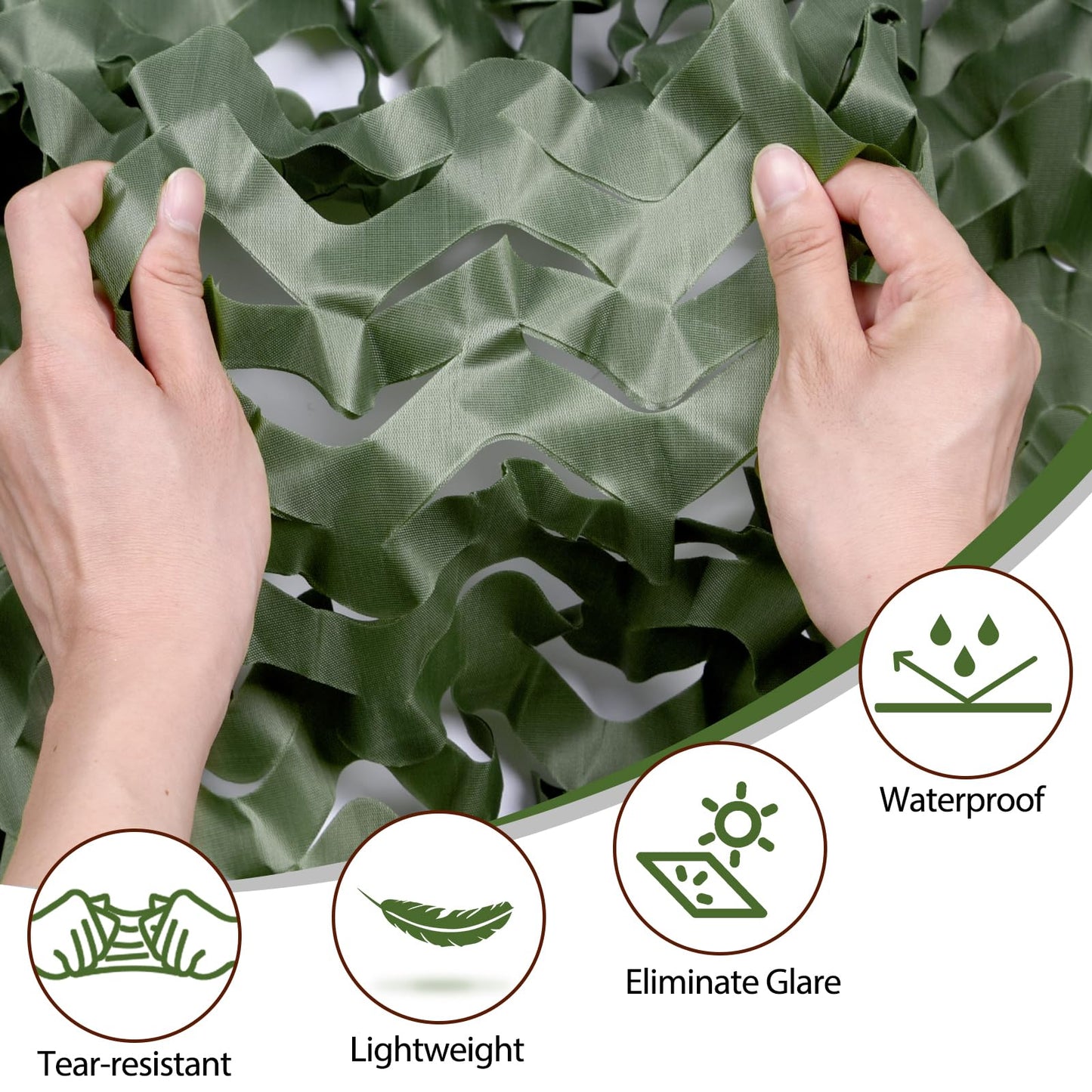 Yeacool Camo Netting Camouflage Netting Bulk Roll Burlap Camo Tarp Sunshade Net for Hunting Blind Military Dinosaur Birthday Jungle Theme Party Decoration (Dark Green, 16.4ftx4.9ft, 5m*1.5m)