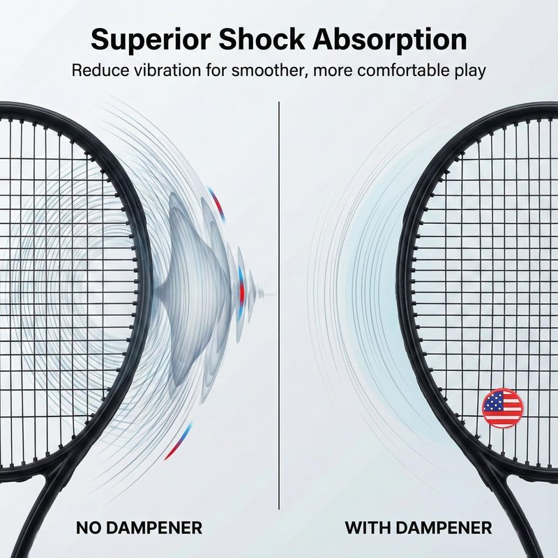 Novelyza American Flag Tennis Racket Dampener: Silicone Tennis Vibration Shock Absorbers - USA Patriotic Racquet Damper for Sporter, Tennis Accessories (10 Pack)