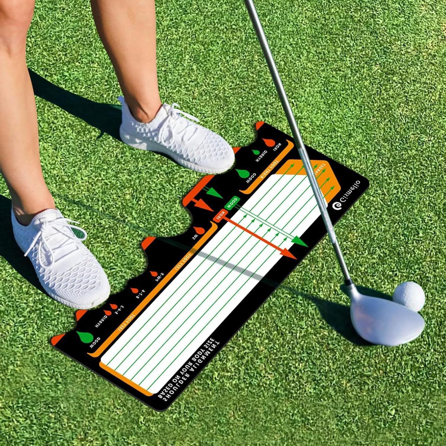 WONXISEN Golf Swing Training Aid - Retractable Grip Trainer with Click Feedback Portable & Right Handed Perfect for Beginners Indoor/Outdoor Use Golf Sure Stance Beginner
