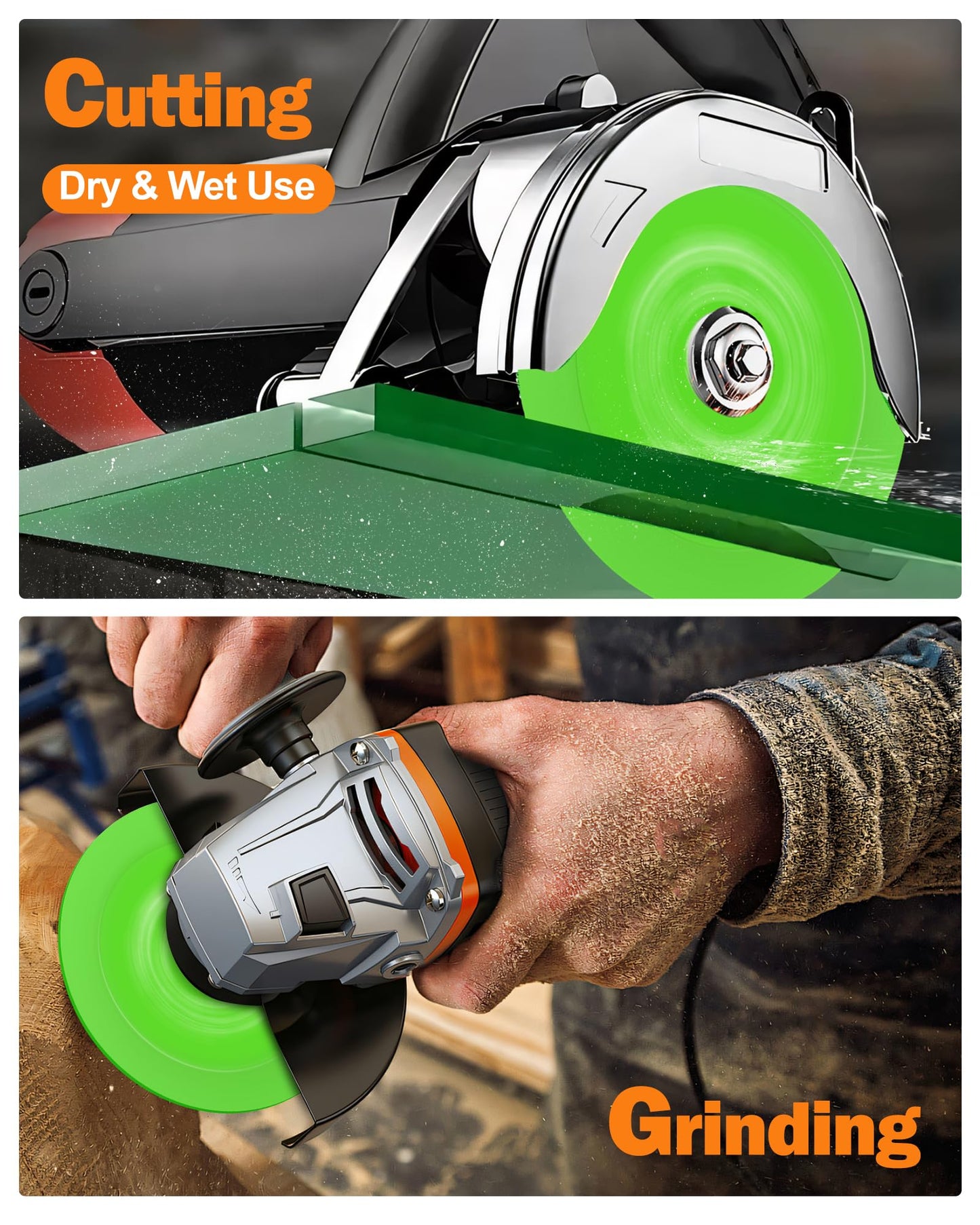 Allmake Glass Cutting Disc 4-1/2 Inch for Angle Grinder, 5pcs Tile Cutting Blade, Rock Slab Grinding Disc Diamond Cutter Saw Blade for Angle Grinder, Glass Tile Cutter Tool for Bottles Jade Crystal