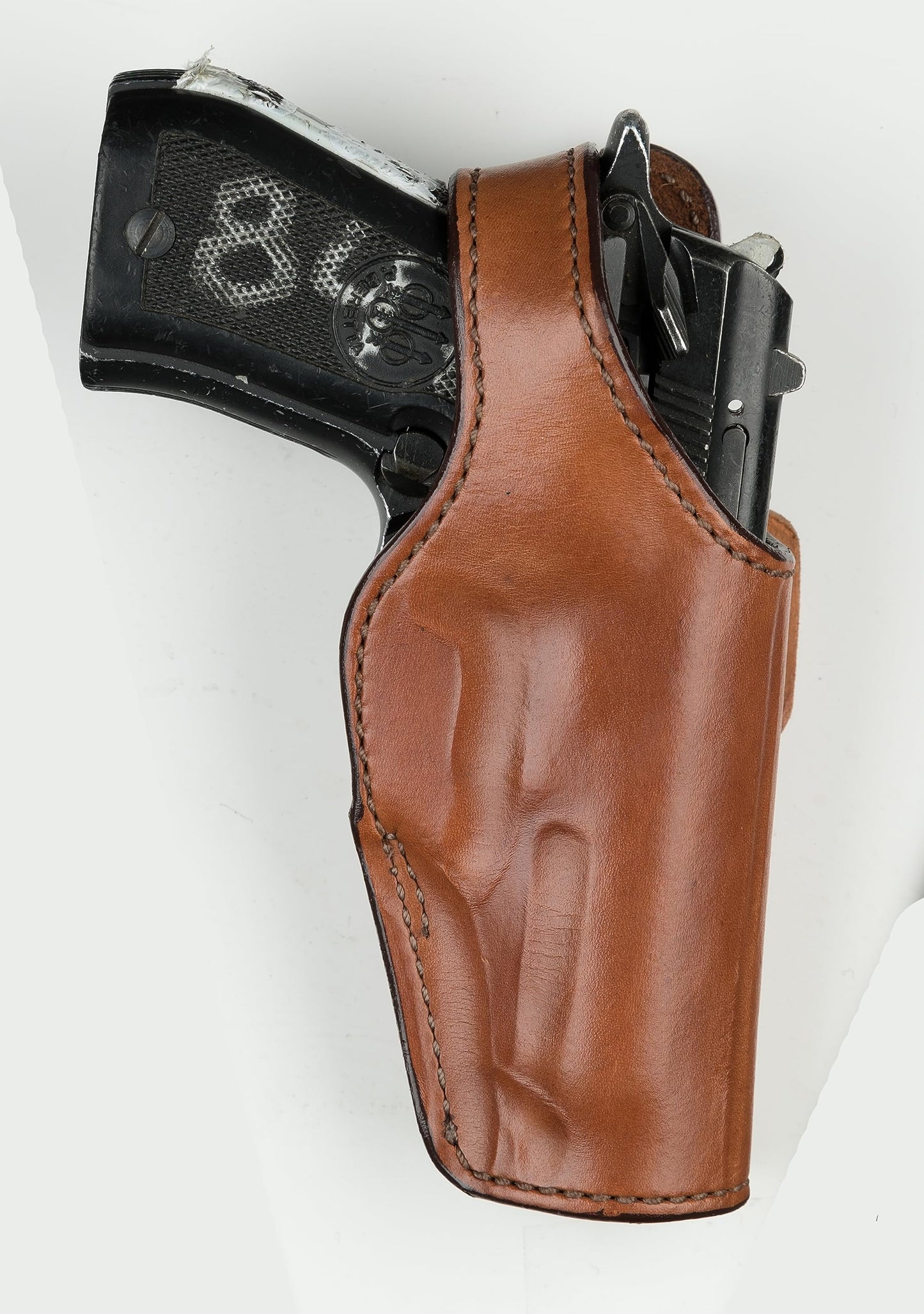 Bianchi 19L Thumbsnap Suede Lined Belt Slide Holster - Pistol, Fits Glock 17, Tan, Right Hand