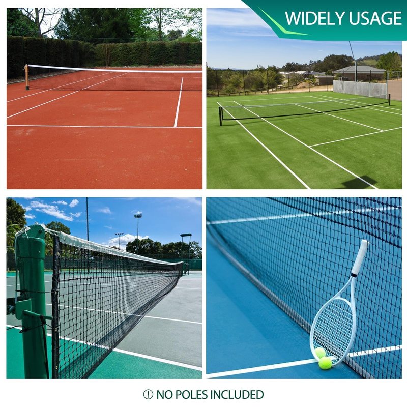 PROGOAL Professional Tennis Net 42FT Heavy Duty Nylon Net High Strength Non-Deforming Standard Replacement Tennis Net with 2 Fiberglass Dowels, Compatible with All Standard Outdoor Indoor Tennis Posts