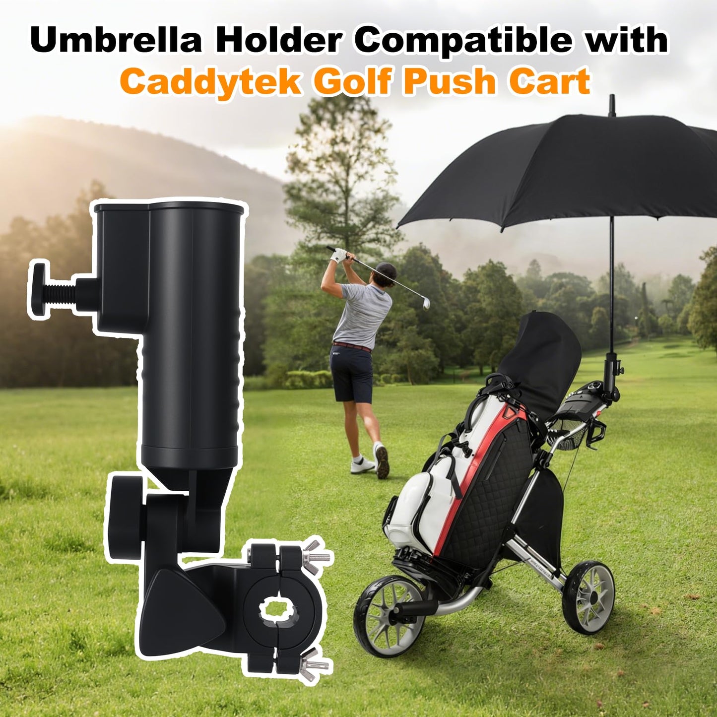 Umbrella Holder Compatible with Caddytek,Ultra Windproof, Universal Umbrella Extender for Stroller,Wheelchair,Beach Chair,Golf Push Cart