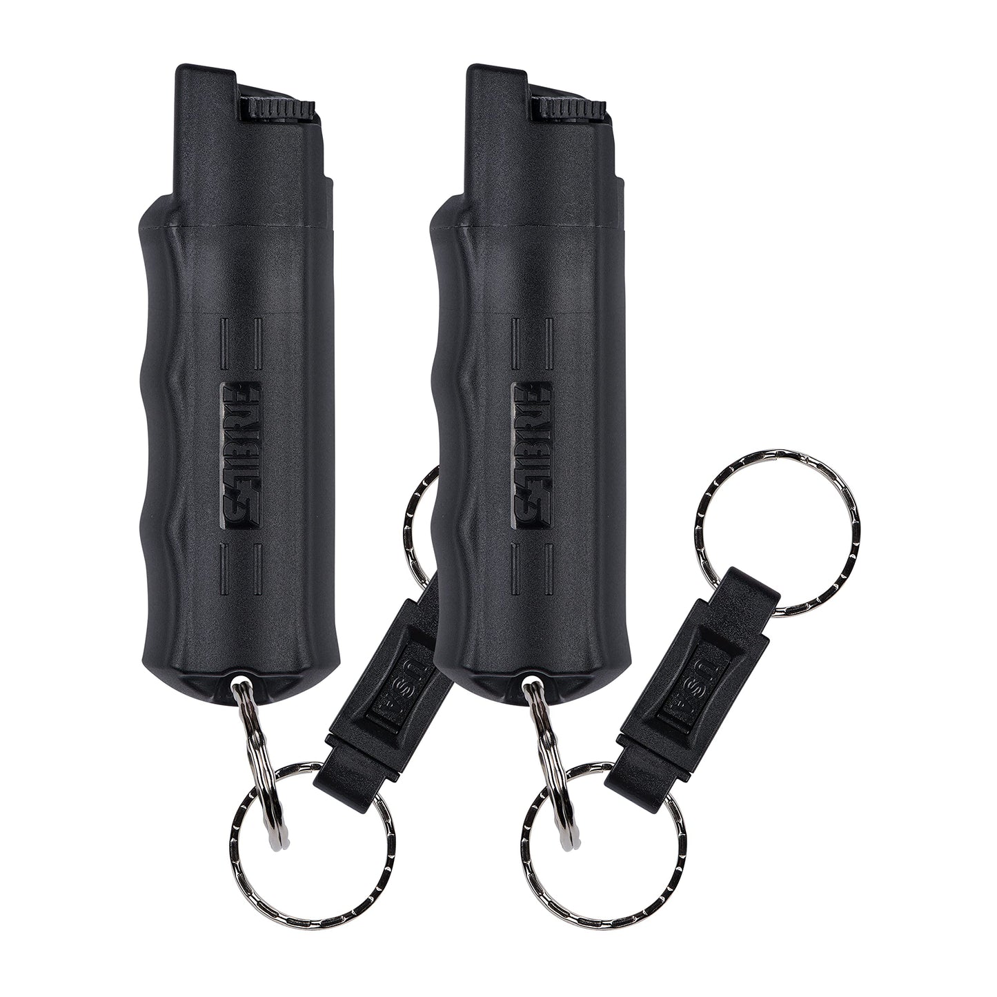 SABRE 3‑in‑1 Defense Pepper Spray with Tear Gas & UV Marking Dye - Twist-Lock Safety, Quick-Release Keychain, Maximum Strength OC for Self Defense, 14-ft Range, 10 Second Spray Time, 0.54 fl oz