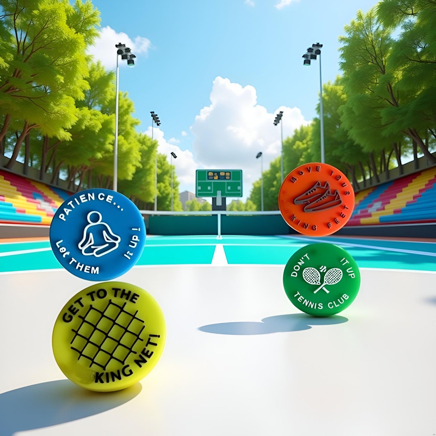 Myuiao 4 Pcs Spicy/Aggressive Reminder to Keep You On Your Tennis Game - Tennis Vibration Dampener, Tennis Racket Dampener, The Best Tennis Gift for Every Player and Team Tennis Vibration Dampeners