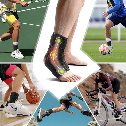 LETSHAKE Ankle Brace for Men Women, Ultralight Sprained Ankle Stabilizer for Plantar Fasciitis & Achilles Tendonitis, Adjustable & Breathable Ankle Support for Basketball, Running, Sports Injury Recovery (L/XL)