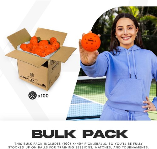 Franklin Sports X-40 Outdoor Pickleballs - Official USA Pickleball Tour Regulation Size - Durable & High-Performance