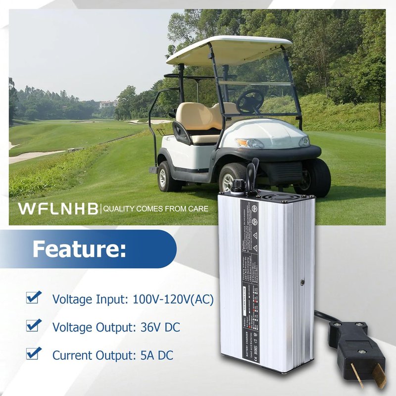 WFLNHB 36 Volt 5A Golf Cart Battery Charger Replacement for Yamaha Club Car DS EZGO TXT