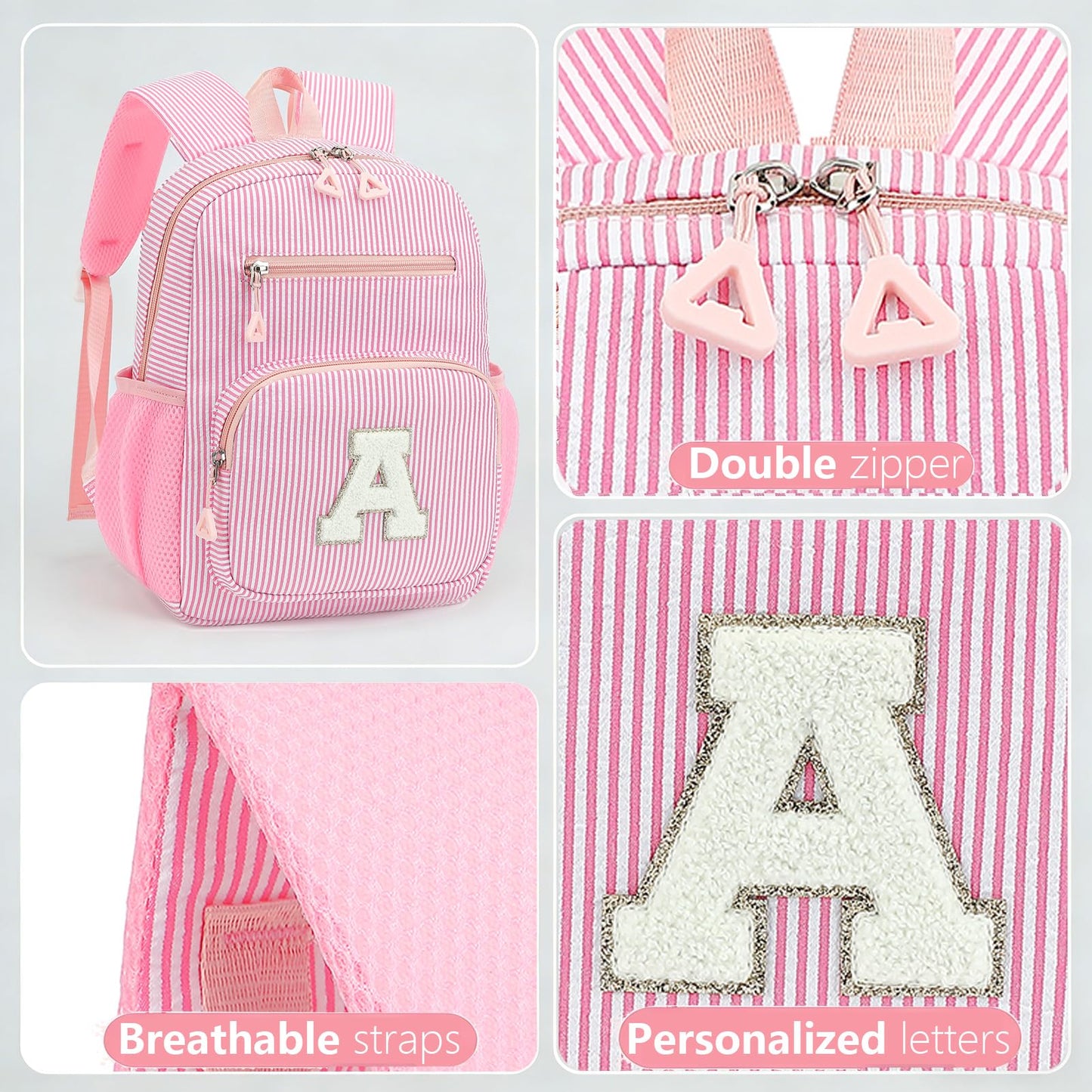 HuiLeo Mini Toddler Backpack for Girls 2-4, Cute Personalized Preschool Kindergarten Backpack for Kids Birthday Gifts (Pink A)
