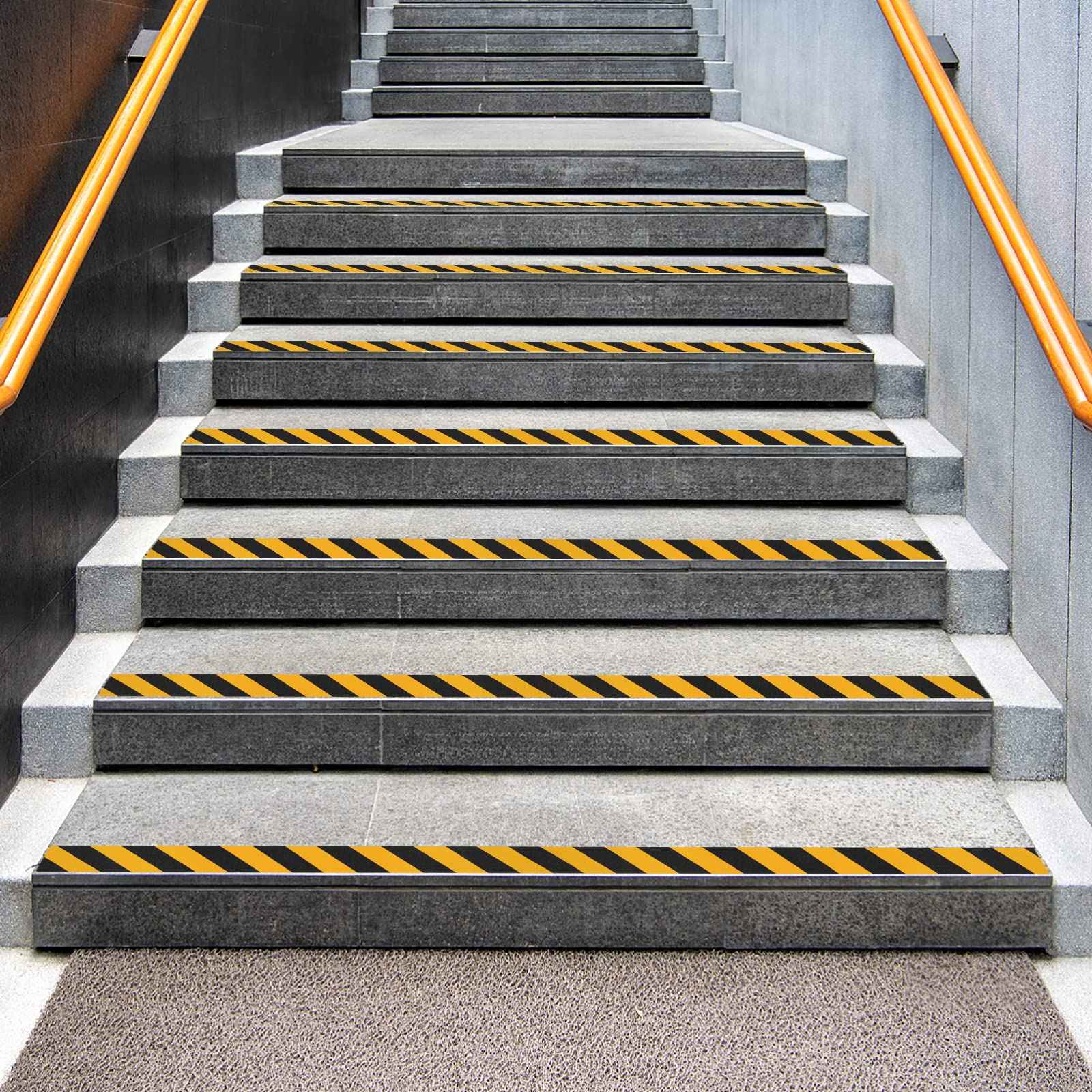 SinoPack Anti Slip Tape Black Yellow 6Inch x 30FT Non Skid Tape, Best Grip Non Slip Strips Tape High Traction Friction Abrasive Adhesive for Stairs Step Indoor Outdoor
