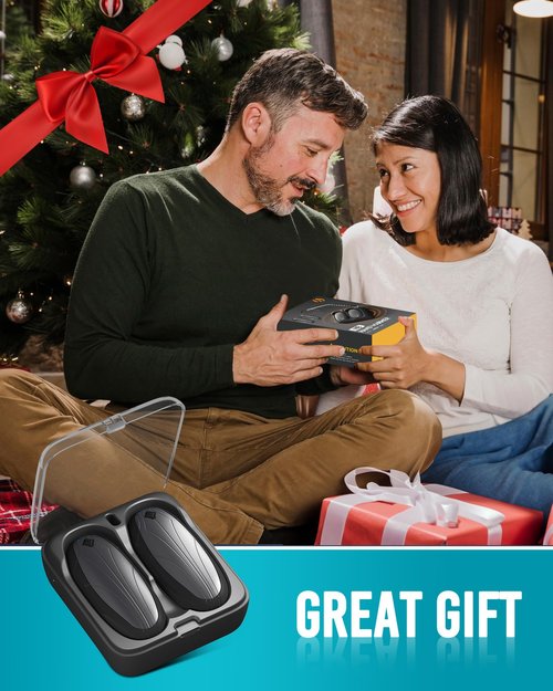 Hand Warmers Rechargeable, 2 Pack Portable Electric Handwarmers with 10000mah Charging Case AI Chip Up to 50-Hour Reusable Hand Warmers, Gifts for Christmas, Camping（Black Grey）