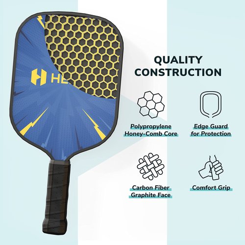 Helium Pickleball Paddle for Kids – (2 Pack - POW! and Girl Power) Child Size, Lightweight Honeycomb Core, Graphite Strike Face, Premium Comfort Grip, 2 Pickleball Paddles & 2 Drawstring Bags
