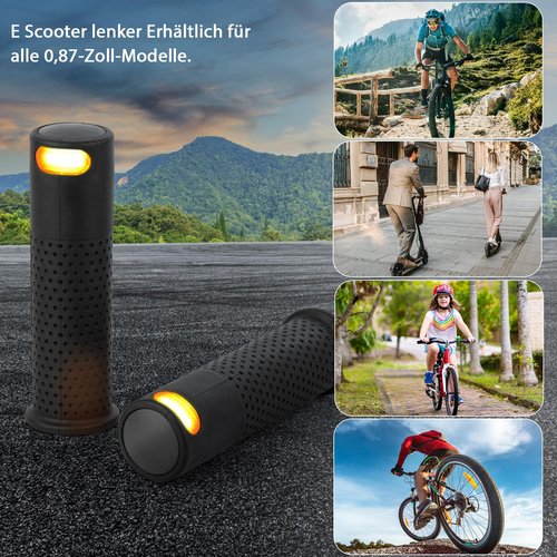 E Scooter Handle Grips Turn Signal, Bicycle Replacement Handlebars Warning Light for Xiaomi M365/Pro2/1S Ninebot G30 Replacement Grip Handlebar, Scooter