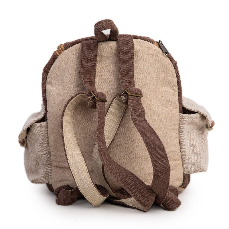 Mini Hemp Backpack Cute Multipocket Functional - Eco Friendly Unisex Rustic Bag Durable by Freakmandu