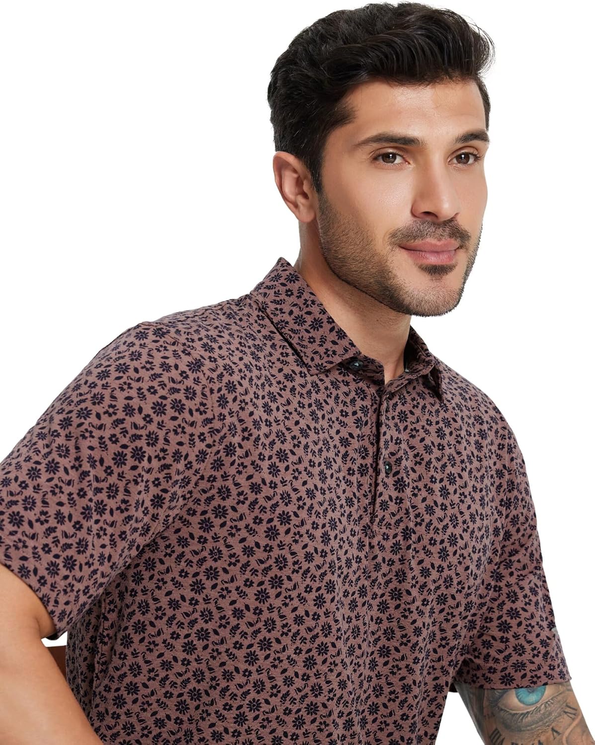 Skiennix Men's Golf Polo Shirt - Short Sleeve Moisture-Wicking Performance in Stylish Print