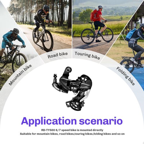 Bike Rear Derailleur RD-TY500 6/7 Speed Derailleur Direct Mount for Folding Bike Mountain Bike