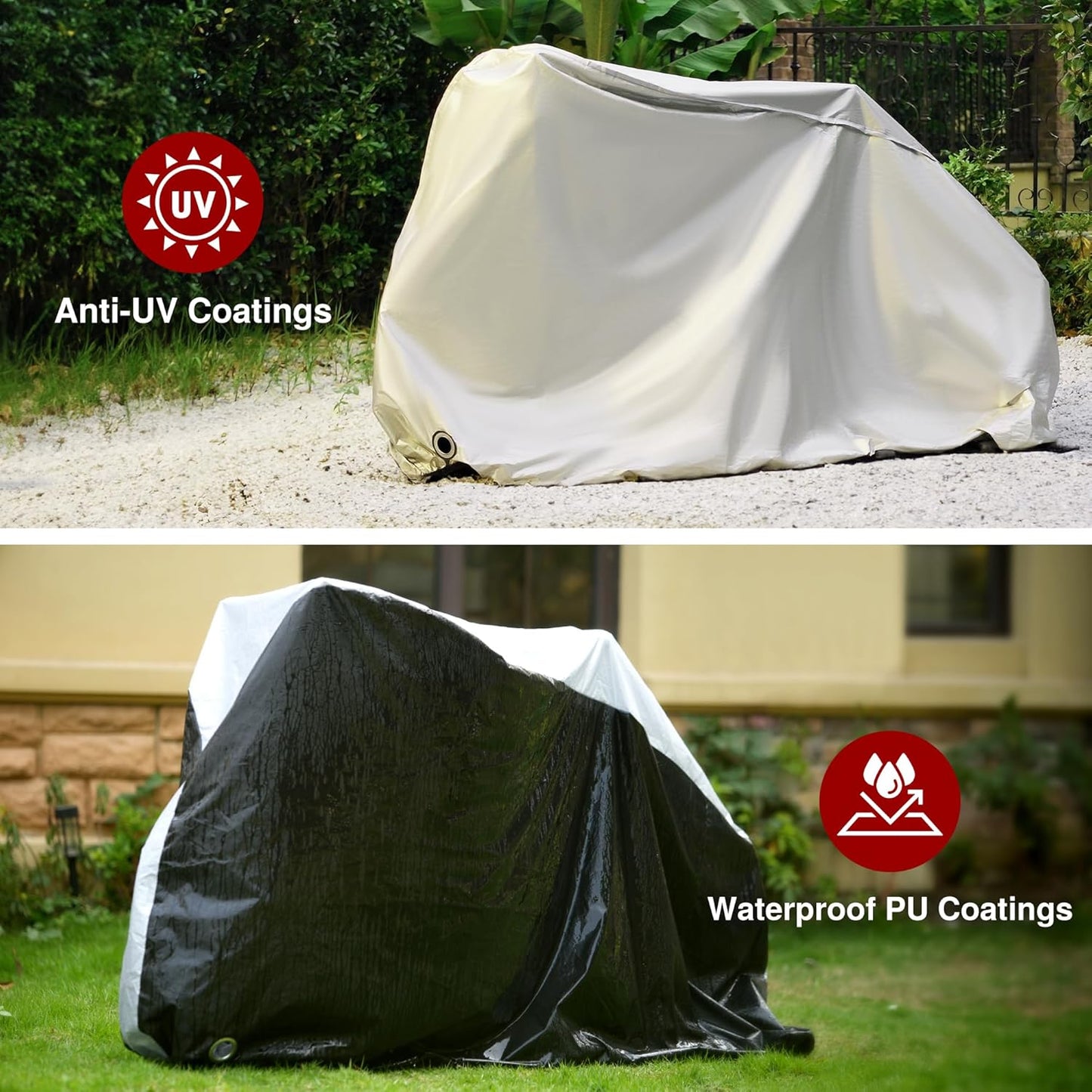 Puroma Bike Cover - Waterproof Outdoor Storage for 1-3 Bikes | UV, Dust & Wind Proof with Lock Hole