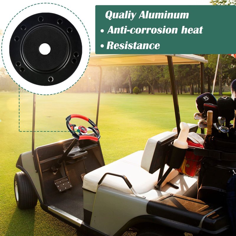 Roykaw Golf Cart Steering Wheel Hub Adapter Compatible with Club Car Precedent Black
